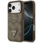 Custodia triangolare a doppia scheda 4G Guess per Apple iPhone 18 Pro / 17 Pro, marrone
