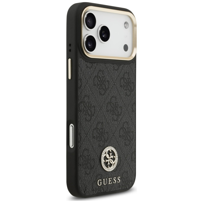 Custodia MagSafe Guess 4G Strass Logo per Apple iPhone 18 Pro Max / 17 Pro Max, nera