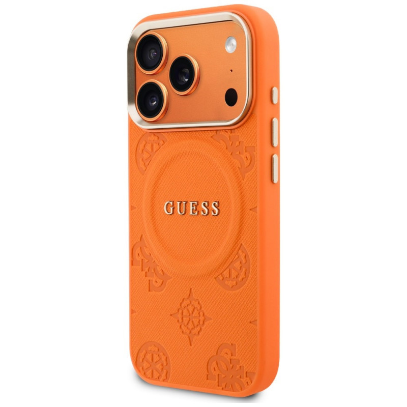 Custodia MagSafe Guess Peony Hot Stamp per Apple iPhone 18 Pro Max / 17 Pro Max, arancione