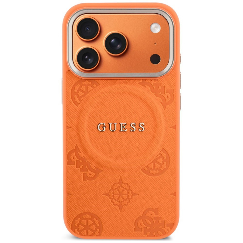 Custodia MagSafe Guess Peony Hot Stamp per Apple iPhone 18 Pro Max / 17 Pro Max, arancione