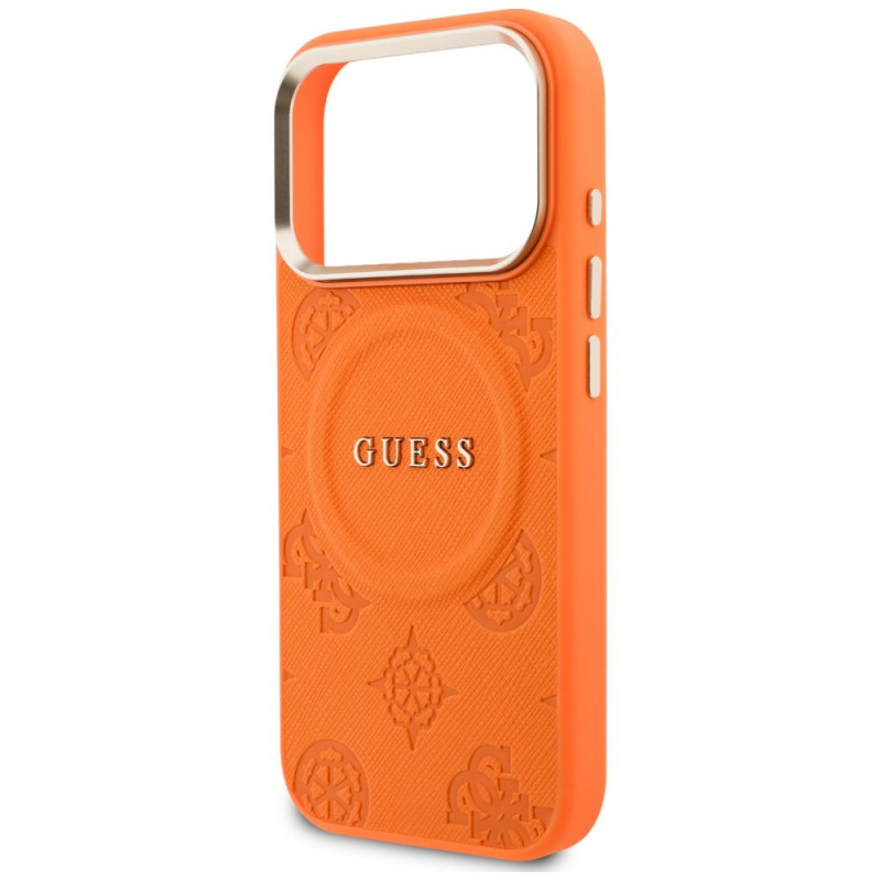 Custodia MagSafe Guess Peony Hot Stamp per Apple iPhone 18 Pro Max / 17 Pro Max, arancione