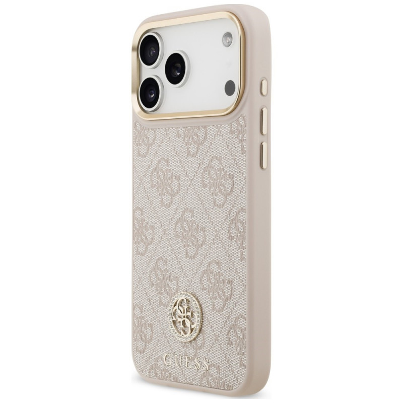 Custodia MagSafe Guess 4G Strass Logo per Apple iPhone 18 Pro Max / 17 Pro Max, rosa