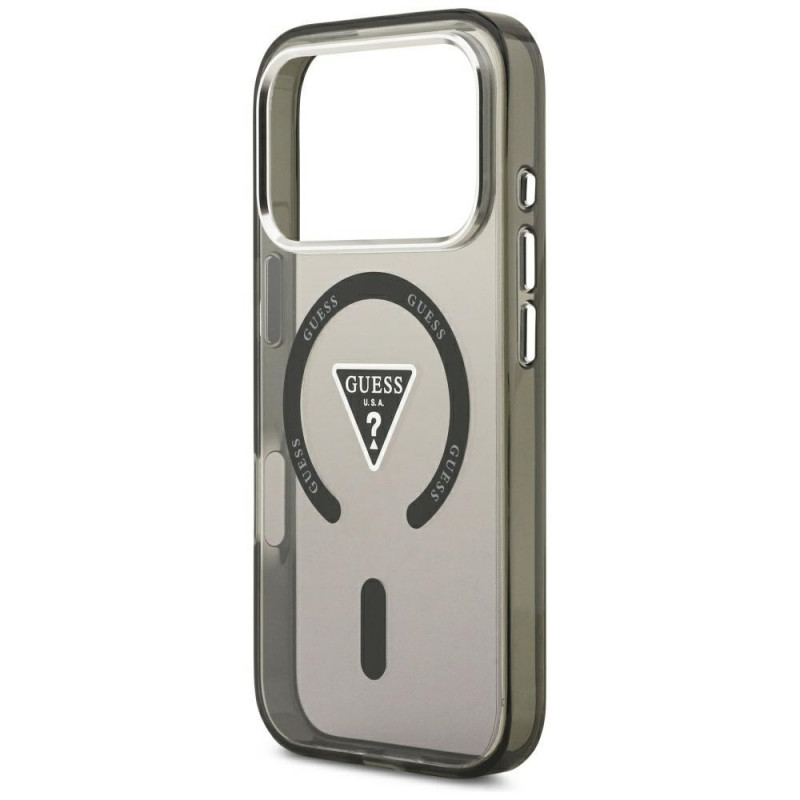 Custodia MagSafe Guess IML Gradient Triangle Logo per Apple iPhone 18 Pro Max / 17 Pro Max, nera