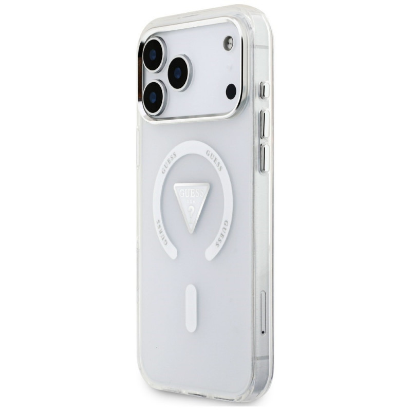 Custodia MagSafe Guess IML Gradient Triangle Logo per Apple iPhone 18 Pro Max / 17 Pro Max, trasparente