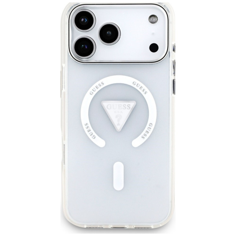 Custodia MagSafe Guess IML Gradient Triangle Logo per Apple iPhone 18 Pro Max / 17 Pro Max, trasparente