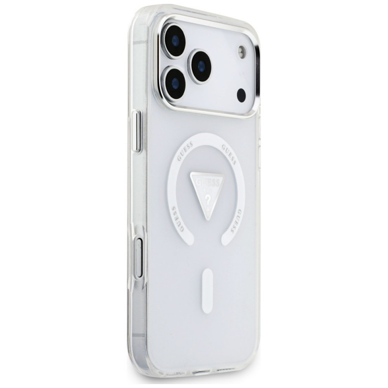Custodia MagSafe Guess IML Gradient Triangle Logo per Apple iPhone 18 Pro Max / 17 Pro Max, trasparente