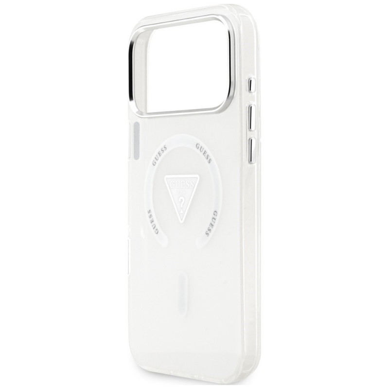 Custodia MagSafe Guess IML Gradient Triangle Logo per Apple iPhone 18 Pro Max / 17 Pro Max, trasparente