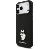 Custodia Karl Lagerfeld Silicone Choupette Metal Pin per Apple iPhone 18 Pro Max / 17 Pro Max, nera
