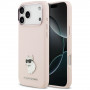 Custodia Karl Lagerfeld Silicone Choupette Metal Pin per Apple iPhone 18 Pro Max / 17 Pro Max, rosa