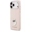 Custodia Karl Lagerfeld Silicone Choupette Metal Pin per Apple iPhone 18 Pro Max / 17 Pro Max, rosa