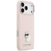 Custodia Karl Lagerfeld Silicone Choupette Metal Pin per Apple iPhone 18 Pro Max / 17 Pro Max, rosa
