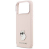 Custodia Karl Lagerfeld Silicone Choupette Metal Pin per Apple iPhone 18 Pro Max / 17 Pro Max, rosa