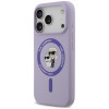 Custodia MagSafe con anello Silicone Karl&Choupette Karl Lagerfeld per Apple iPhone 18 Pro / 17 Pro, viola