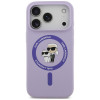 Custodia MagSafe con anello Silicone Karl&Choupette Karl Lagerfeld per Apple iPhone 18 Pro / 17 Pro, viola