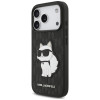 Custodia Karl Lagerfeld Saffiano Mono Patch Choupette per Apple iPhone 18 Pro / 17 Pro, nera