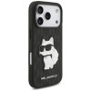 Custodia Karl Lagerfeld Saffiano Mono Patch Choupette per Apple iPhone 18 Pro / 17 Pro, nera
