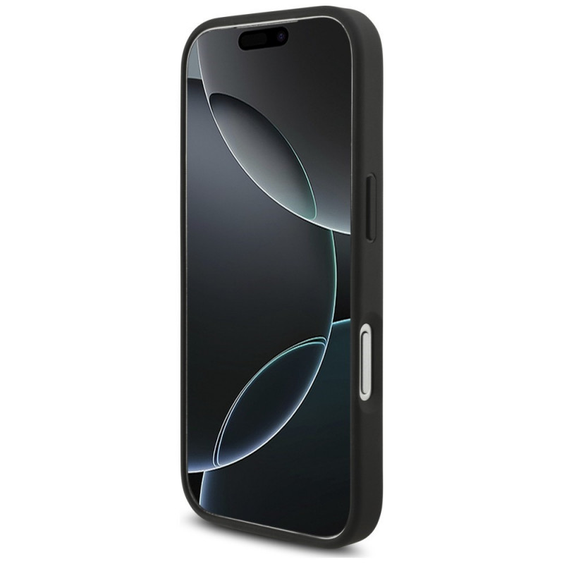 Custodia Karl Lagerfeld Saffiano Mono Patch Choupette per Apple iPhone 18 Pro / 17 Pro, nera