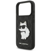 Custodia Karl Lagerfeld Saffiano Mono Patch Choupette per Apple iPhone 18 Pro / 17 Pro, nera