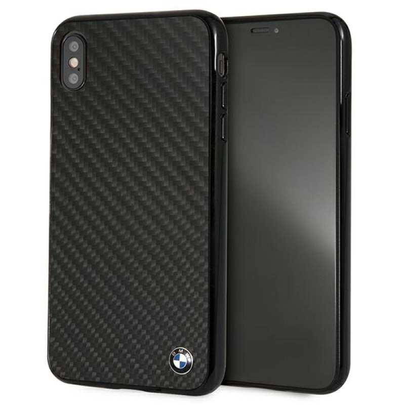 Custodia rigida BMW BMHCI65MBC Signature Carbon per Apple iPhone XS Max, nera