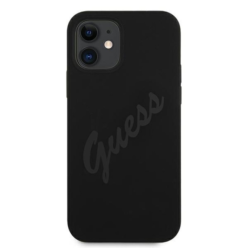 Custodia rigida Script Vintage Guess GUHCP12SLSVSBK per Apple iPhone 12 mini 5.4 inch, nero/nero