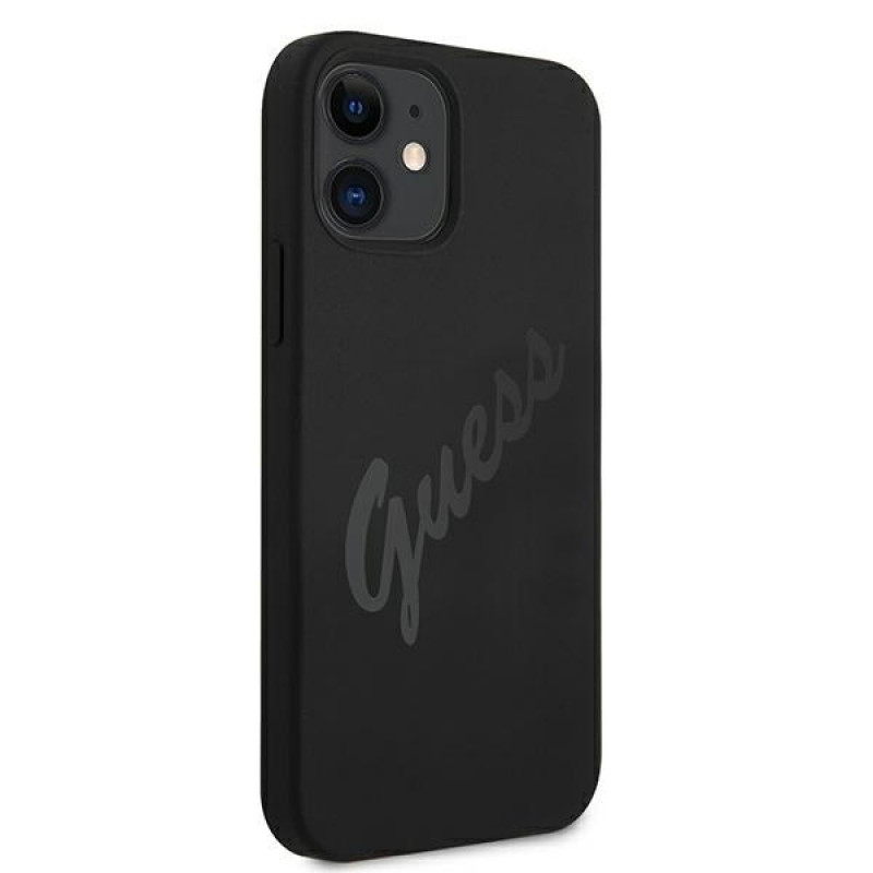 Custodia rigida Script Vintage Guess GUHCP12SLSVSBK per Apple iPhone 12 mini 5.4 inch, nero/nero