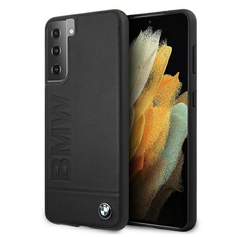 Custodia rigida BMW BMHCS21MSLLBK Signature Logo Imprint per Samsung Galaxy S21+, nera
