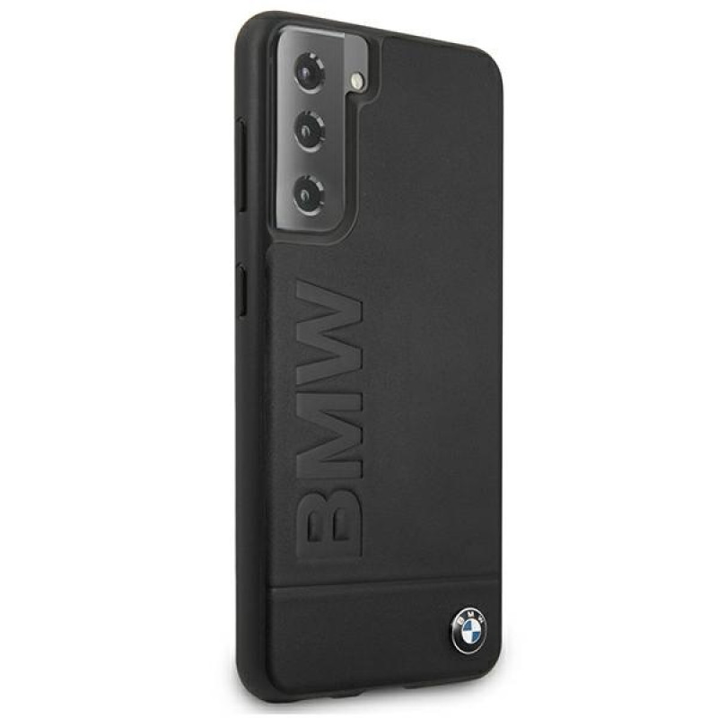 Custodia rigida BMW BMHCS21MSLLBK Signature Logo Imprint per Samsung Galaxy S21+, nera