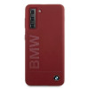 Custodia rigida BMW BMHCS21MSLBLRE Silicone Signature Logo per Samsung Galaxy S21+, rossa