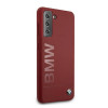 Custodia rigida BMW BMHCS21MSLBLRE Silicone Signature Logo per Samsung Galaxy S21+, rossa