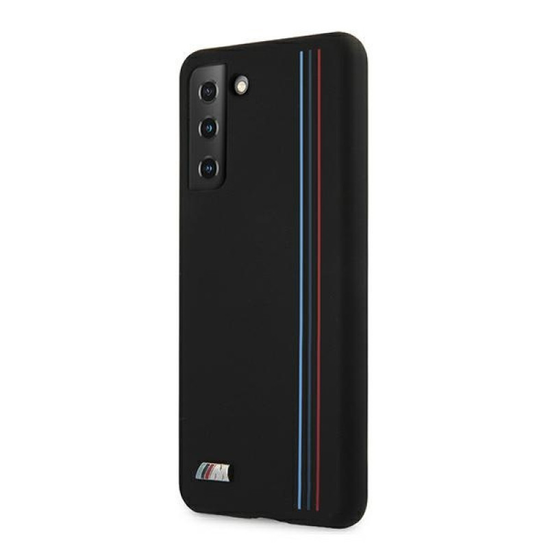 Custodia BMW BMHCS21MSIVTBK Silicone Stripes M Collection per Samsung Galaxy S21+, nera