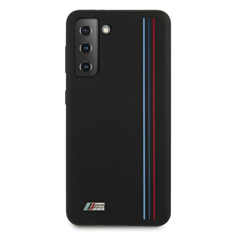 Custodia BMW BMHCS21MSIVTBK Silicone Stripes M Collection per Samsung Galaxy S21+, nera