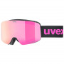 UVEX pwdr FM Occhiali da sci per bambini, nero/rosa/verde/trasparente