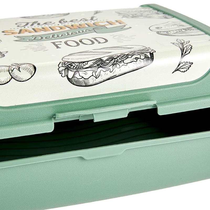 keeeper Carla Midi Lunch Box Space Tour, nordic green, Deco-Click-Box, PP (1 pz)