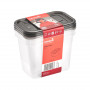 Set di contenitori per alimenti keeeper Fredo Fresh, 3 x 1,0 L, rettangolari, base trasparente, coperchio grigio