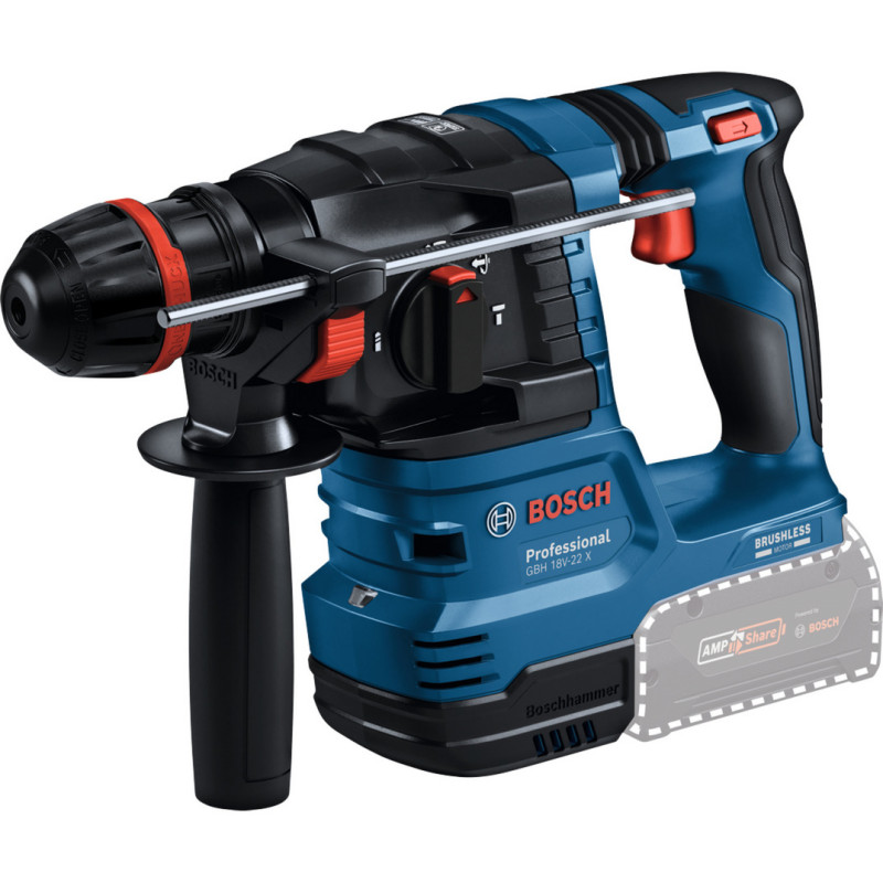 Martello perforatore Bosch GBH 18V-22 X Professional 0611924101, 18 V, 2 J, 2 batterie da 4.0 Ah