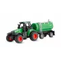 Trattore in metallo Amewi con rimorchio cisterna, 1:64, RTR, verde