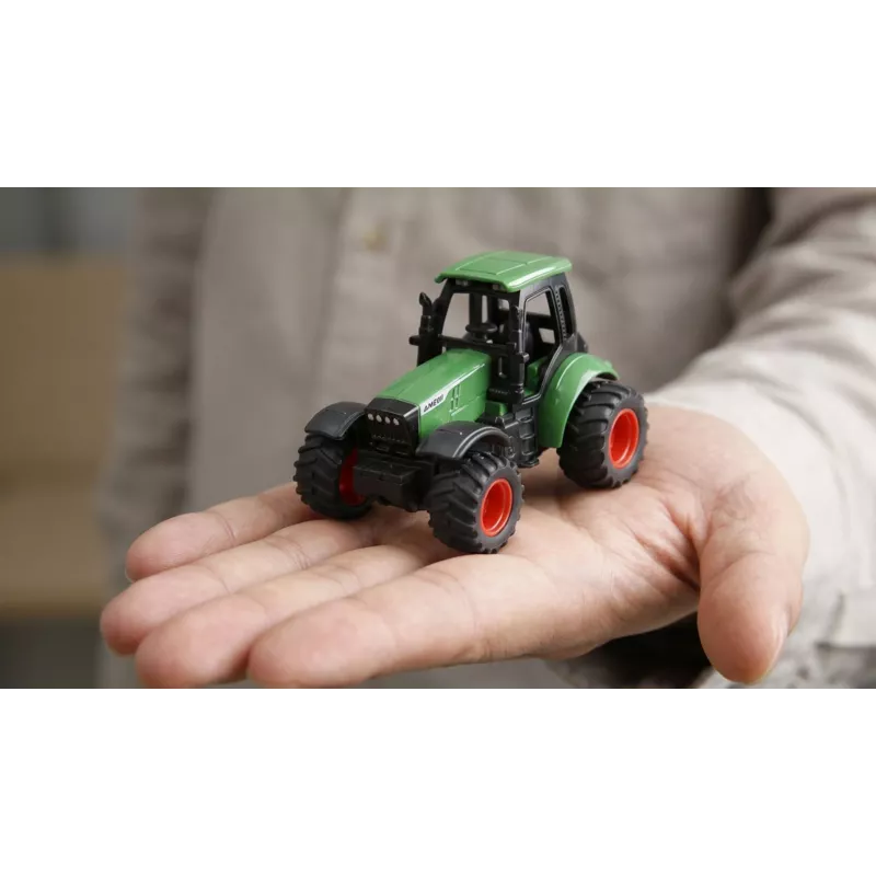 Trattore in metallo Amewi con rimorchio cisterna, 1:64, RTR, verde