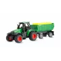 Trattore in metallo Amewi con rimorchio, 1:64, RTR, verde