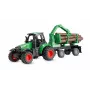 Trattore in metallo Amewi con rimorchio forestale, 1:64, RTR, verde