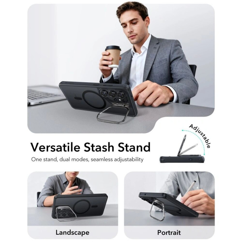 Custodia ESR Classic Hybrid Kickstand MagSafe per Samsung Galaxy S26 Ultra, nero opaco