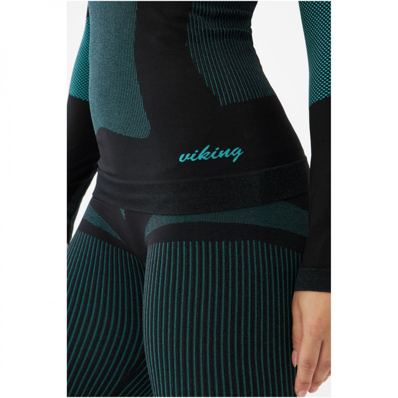 Set intimo termoattivo da donna Viking Ilsa, nero-verde, taglia L