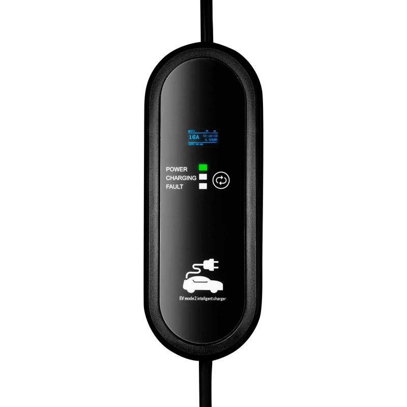 Caricabatterie per auto elettrica Akyga AK-EC-18 Type 1 LCD, monofase 16 A 3,8 kW, 5 m