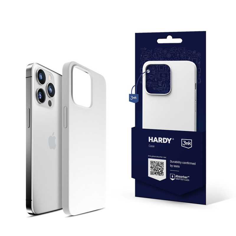 Custodia in silicone 3MK Hardy Case MagSafe per Apple iPhone 14 Pro Max, bianca