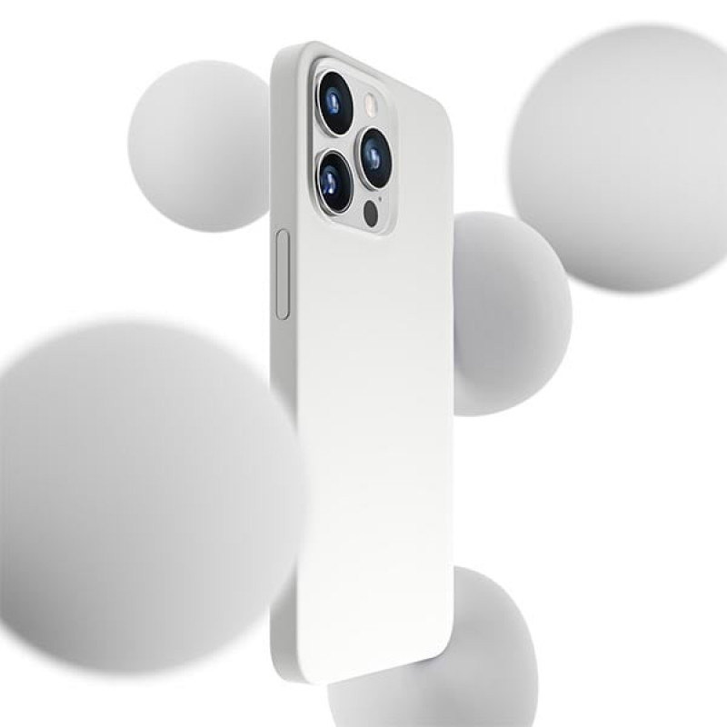 Custodia in silicone 3MK Hardy Case MagSafe per Apple iPhone 14 Pro Max, bianca