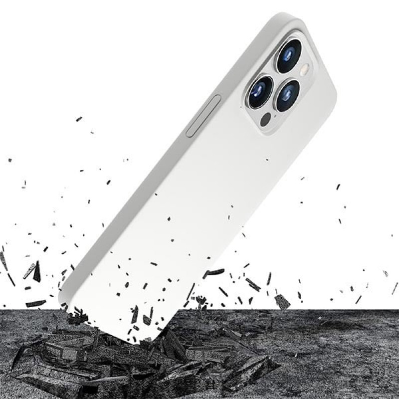 Custodia in silicone 3MK Hardy Case MagSafe per Apple iPhone 14 Pro Max, bianca