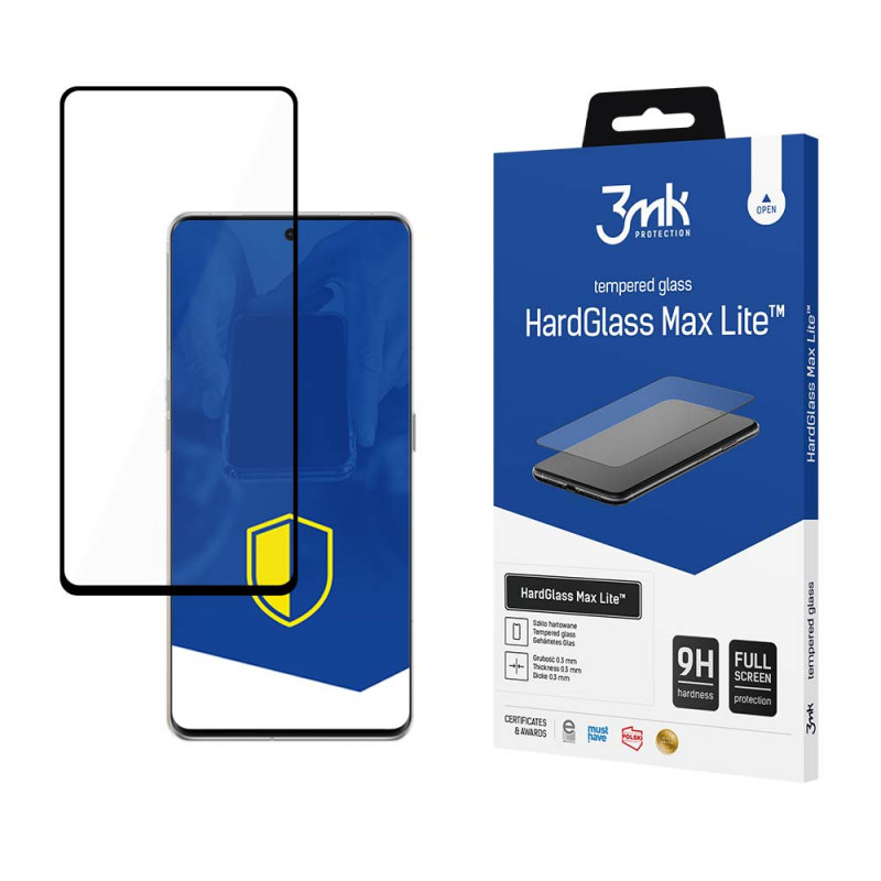 Vetro temperato per schermo 3MK HardGlass Max Lite per Oppo Find X6 Pro, nero, 3MK4884