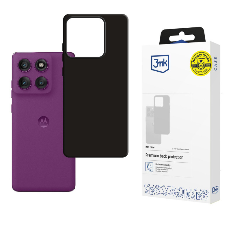 Custodia 3MK Matt per Motorola Edge 60 Pro, nero opaco