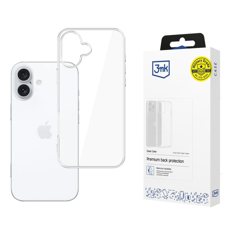 Custodia 3MK Clear Case per Apple iPhone 17, trasparente