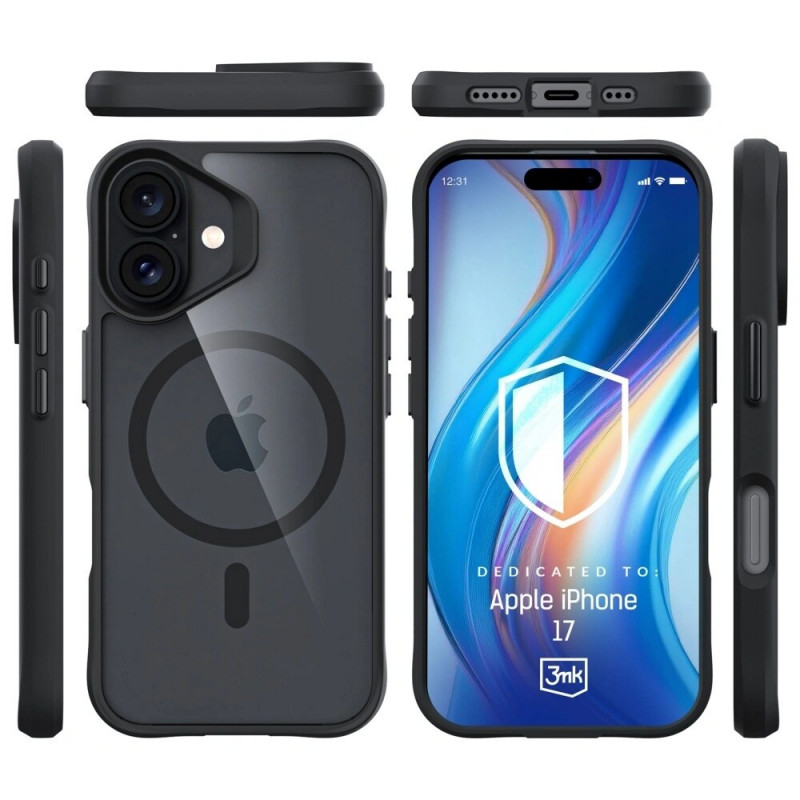 3MK Satin Armor MagCase per Apple iPhone 17, nero