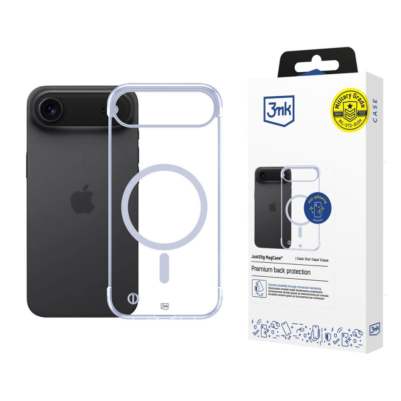 Custodia 3MK Just20g MagCase per Apple iPhone Air, trasparente
